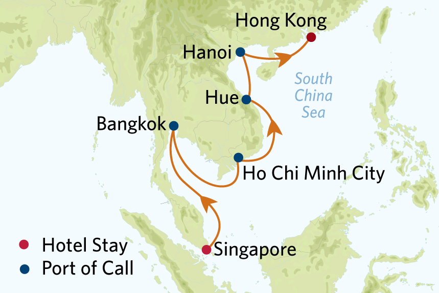 Celebrity Millennium Southeast Asia Map