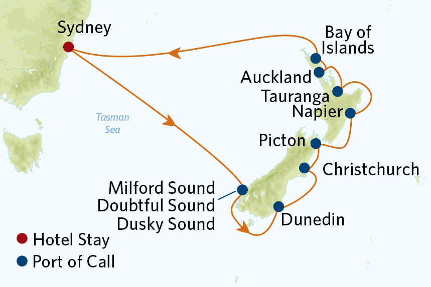 Cruise from Sydney to New Zealand