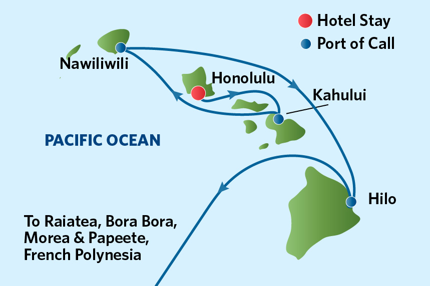 Cruise package from Tahiti to Hawaii